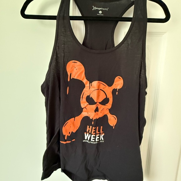 Orangetheory Hell Week 2022 Black Orange Racerback Tank Top Large - Picture 1 of 4